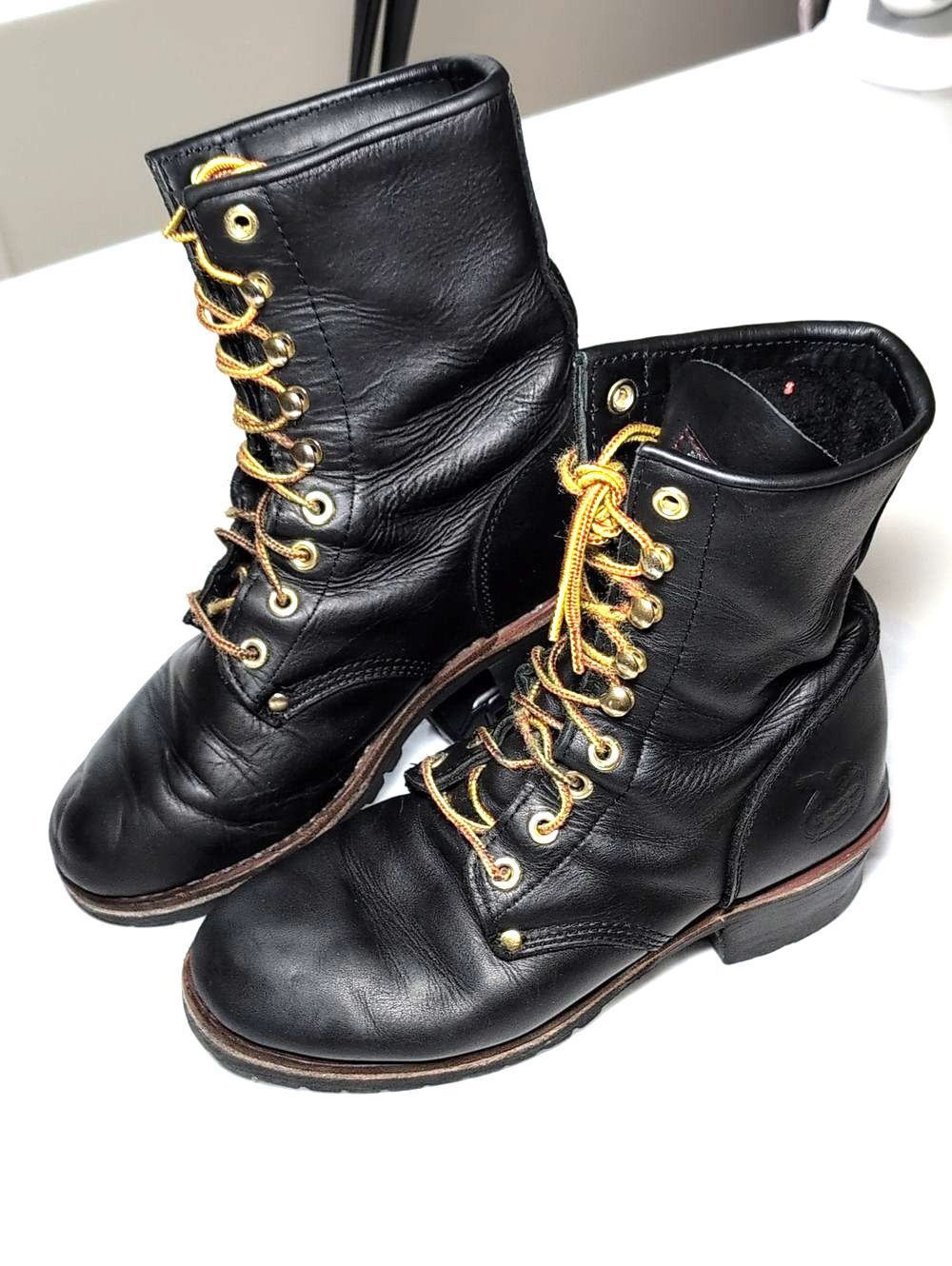 Georgia Womens 9M Logger Boot Black Leather Work G3290 Heavy Duty 8" Soft Toe